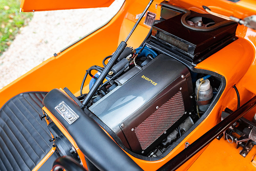 Modifizierter Bond Bug 750 ES: Blick unter die Haube. Foto Kevin Van Campenhout / Artcurial