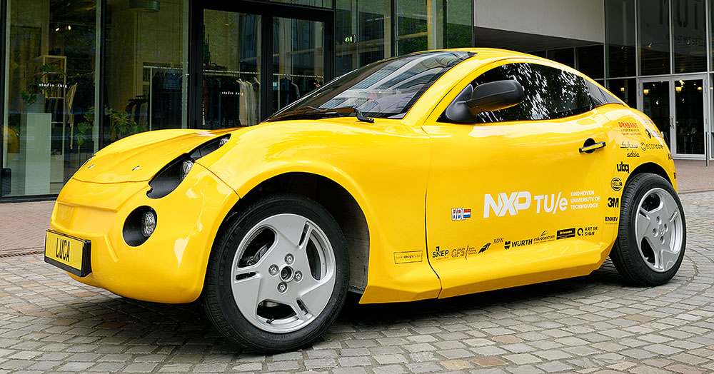Recycling Elektroauto Luca: Mit Batterie soll der Zweisitzer lediglich 420 Kilogramm auf die Waage bringen. Foto: TU Eindhoven