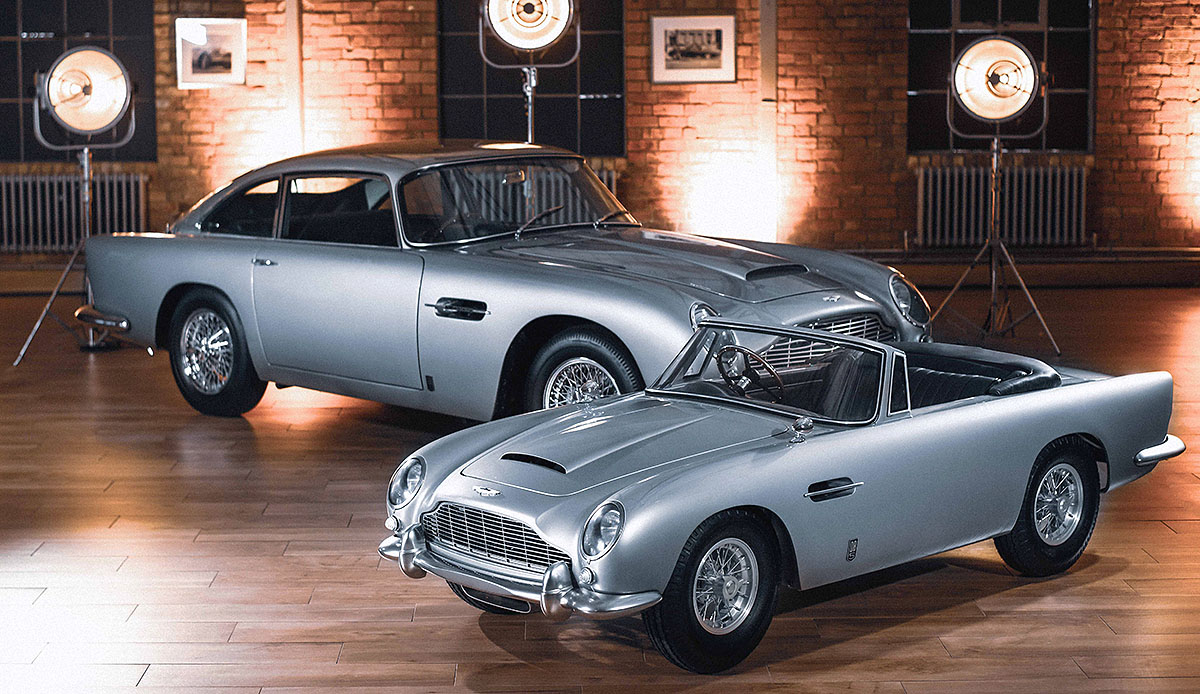Aston Martin bietet in Zusammenarbeit mit dem Unternehmen „The Little Car Company“ eine Reproduktion des DB5 im Zweidrittel-Format an. Foto: Aston Martin