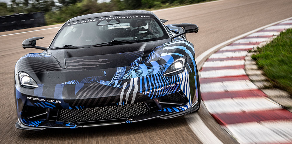 Der Pininfarina Battista verfügt über eine Batterie mit einer Gesamtkapazität von 120 kWh. Foto: Pininfarina