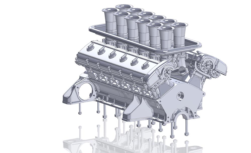Einen standesgemäßen V12-Motor haben die Briten für ihre 250-GT-Replika bereits entwickelt.