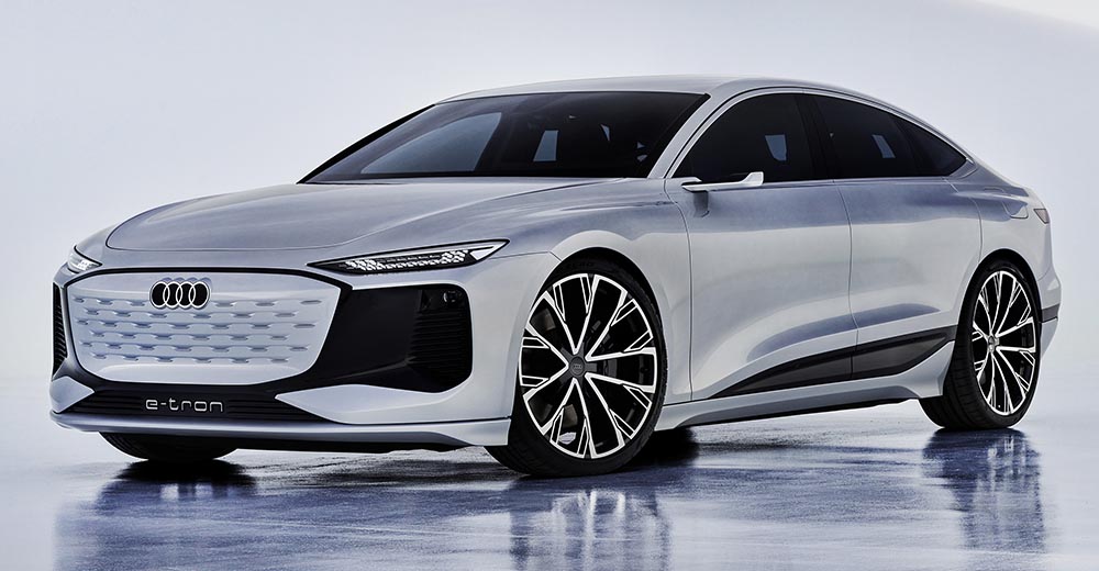 Die Audi-Studie „A6 e-tron concept“ besticht durch klares Design. 