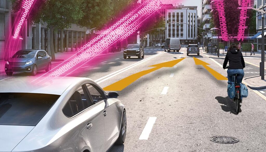 Die Telekom arbeitet mit Continental an der Vernetzung von Autos und Radfahrern