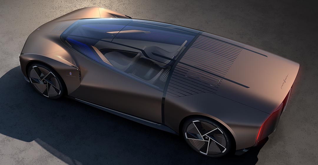 Seitliche Türen sind beim Teorema nicht vorgesehen. Stattdessen wird der hintere Dachbereich nach oben und vorne geschoben, die Passagiere steigen dann in das offene Heck ein.