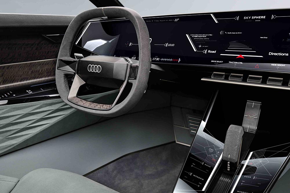 Total vertoucht: Das digitale Cockpit des Audi Skysphere.