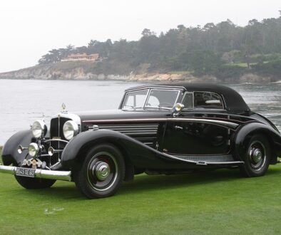 Vom Bodensee nach Kalifornien: Maybach Zeppelin im Jahre 2002 in Pebble Beach. From Lake Constance to California: Maybach Zeppelin at Pebble Beach in 2002.