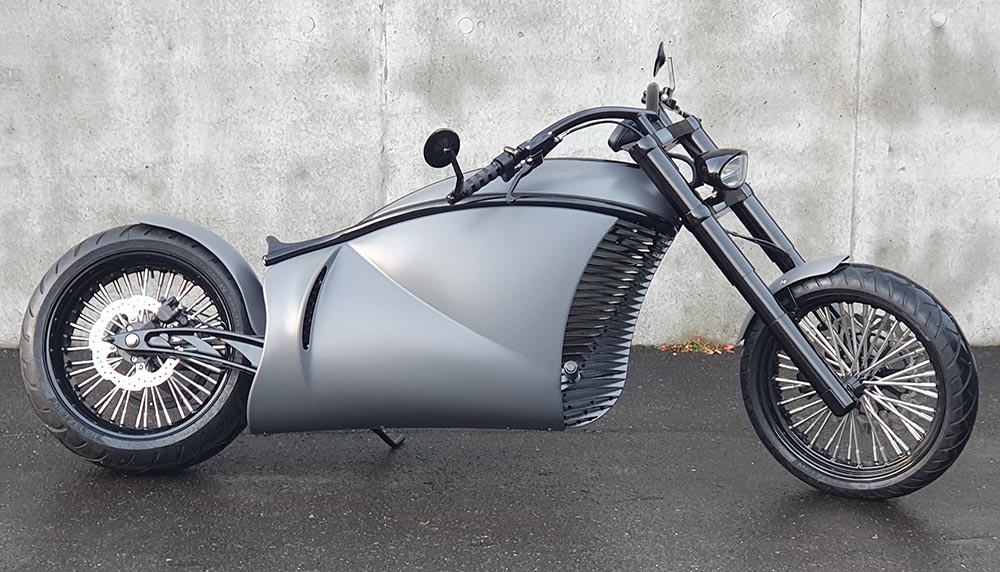 Nicht gerade günstig: Das Elektro-Motorrad E-Choppers SR kostet mindestens 66.666 Franken.