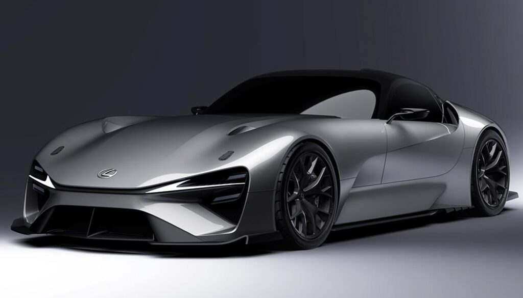 So könnte ein elektrisch angetriebener Nachfolger des V10-Sujpersportwagen Lexus LFA aussehen