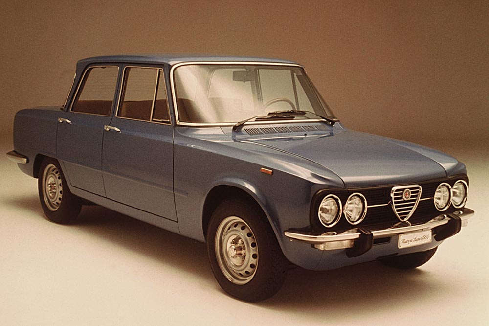  1974 gab es ein Facelift für alle Giulia mit Modifikationen an Front und Heck.
