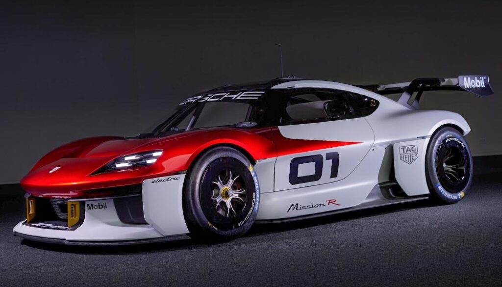 Die im vergangenen Jahr präsentierte Rennwagen-Studie Mission R deutet an, wie ein elektrischer 718 aussehen könnte