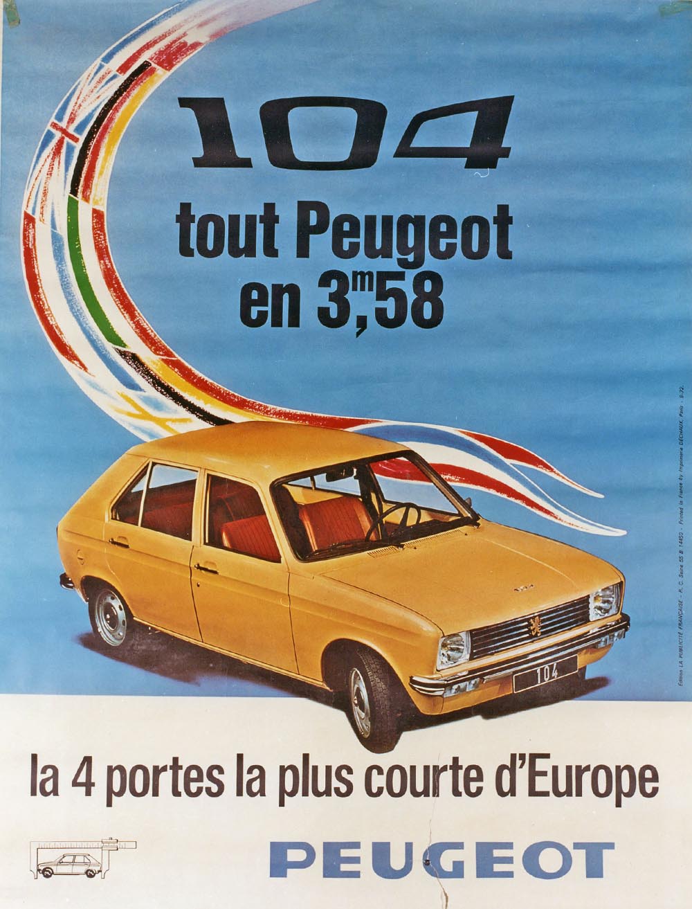 Peugeot präsentiert 1972 das Modell 104 mit Schrägheck als damals kürzesten europäischen Viertürer.