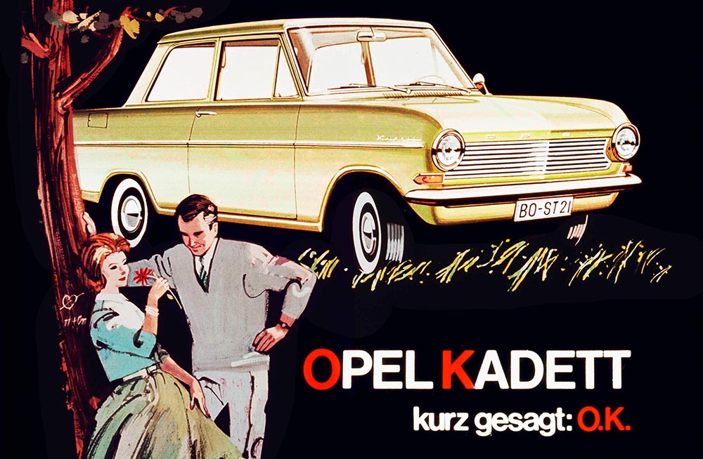 „Opel Kadett – kurz gesagt O.K.“ lautete das selbstbewusste Motto einer Anzeigenkampagne zur Markteinführung.