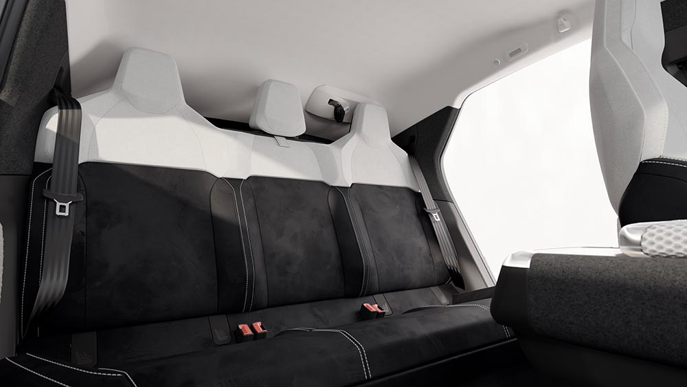 Drei erwachsene Fahrgäste sollen auf der Rückbank des Lightyear 0 Platz finden.