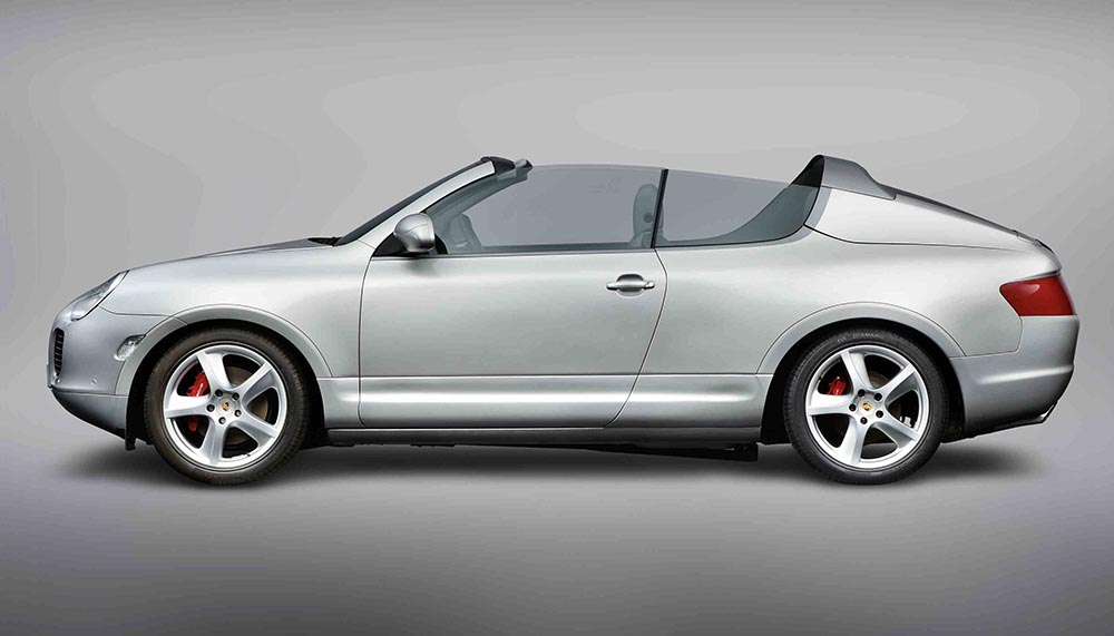 In einigen Details lässt sich am Cayenne Cabriolet die Designsprache von Porsche Anfang der Nullerjahre erkennen.
