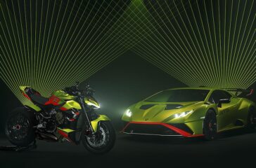 Zum Lamborghini Huracan STO kann man nun bei Ducati eine optisch passende Streetfighter V4 bekommen