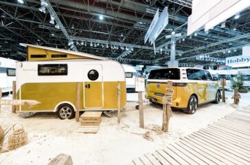 Hobby präsentiert auf dem Caravan-Salon in Düsseldorf mit dem "Beachy Air" die Studie eines Leichtbau-Wohnwagens