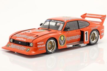 Das diesjährige Supermodell Ford Capri Gr. 5 ist im klassischen „Jägermeister“-Look gehalten