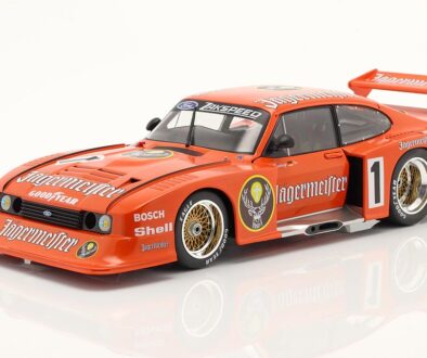 Das diesjährige Supermodell Ford Capri Gr. 5 ist im klassischen „Jägermeister“-Look gehalten
