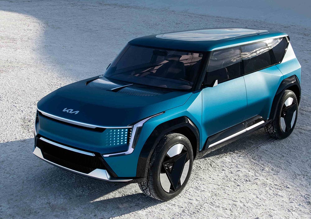 Kia bringt mit dem EV9 ein großes E-SUV. Das Bild zeigt das 2021 vorgestellte EV9 Concept. 