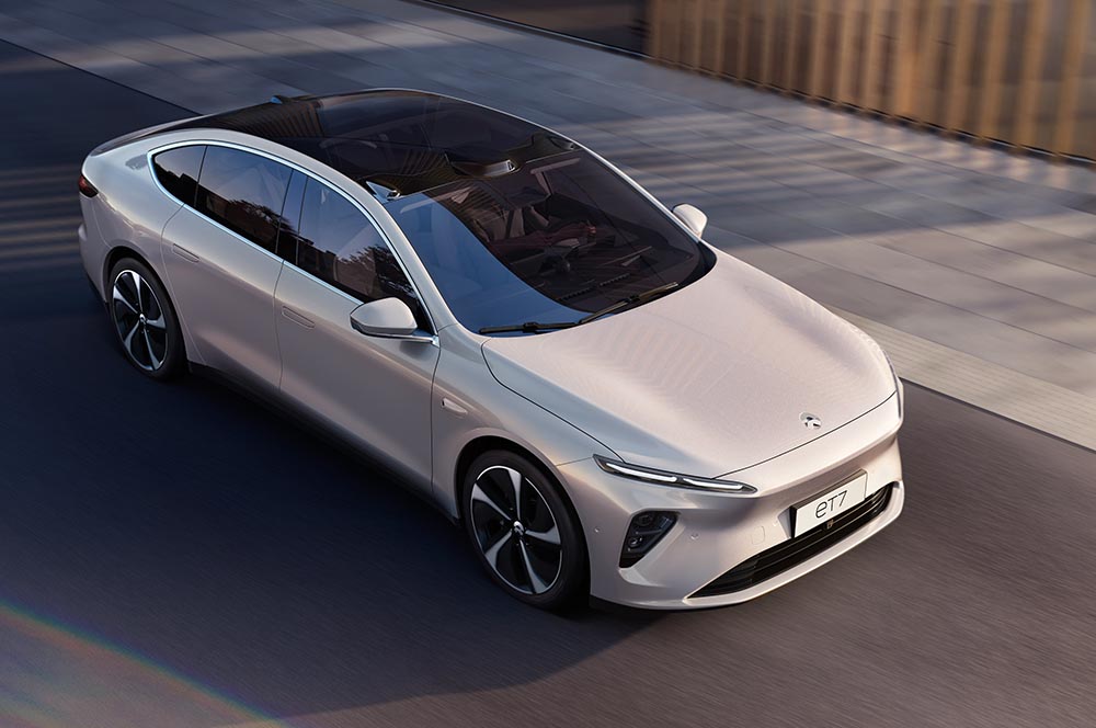 Nio wird 2023 mit gleich drei Modellen in Deutschland antreten. Flaggschiff ist die Limousine ET7.