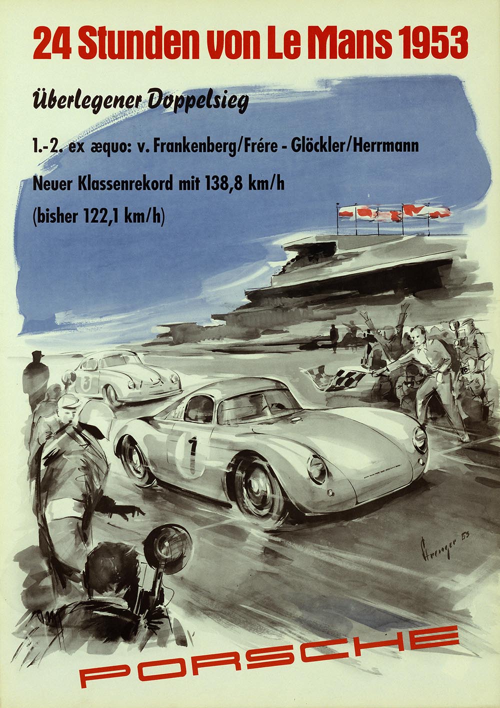 Mit Motorsporterfolgen, hier der Le-Mans-Sieg eines Porsche 356 im Jahr 1953, wurde einst Werbung gemacht.