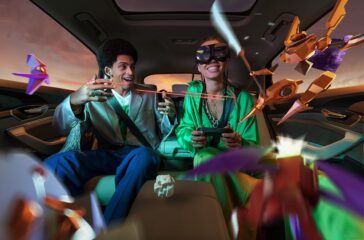 holoride technology transforms cars into mobile theme parks using real-time vehicle motion data combined with a brand-new media category. Using virtual-reality glasses during a drive: Only permitted for passengers in the second row of seats in the side positions.is permitted for people over 1.5 meters tall. Only allowed if the user of the virtual-reality glasses cannot reach any object in front of him- or herself (e.g., the rear surfaces of the front seats) with fully outstretched arms (including outstretched fingers). Only allowed if the necessary safety measures (e.g., mounting device) are installed on the VR glasses.