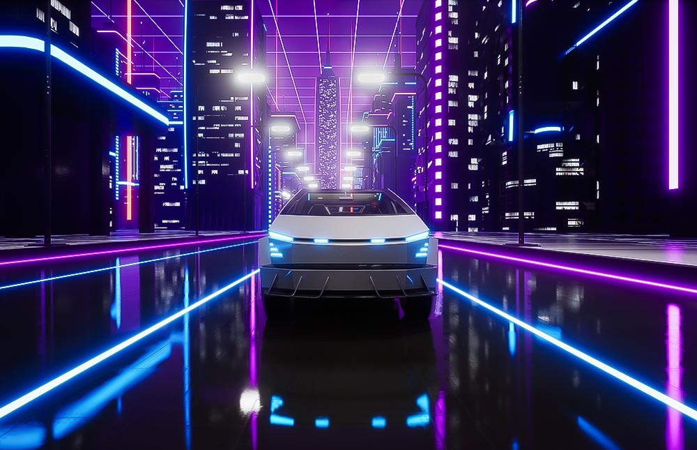 Mit dem Auto im Metaverse. 