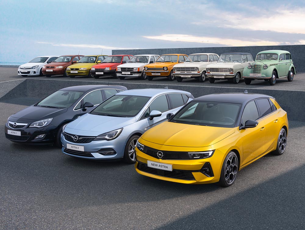 Der Opel Astra kann auf eine lange Tradition von Opel-Kompaktmodellen zurückblicken.