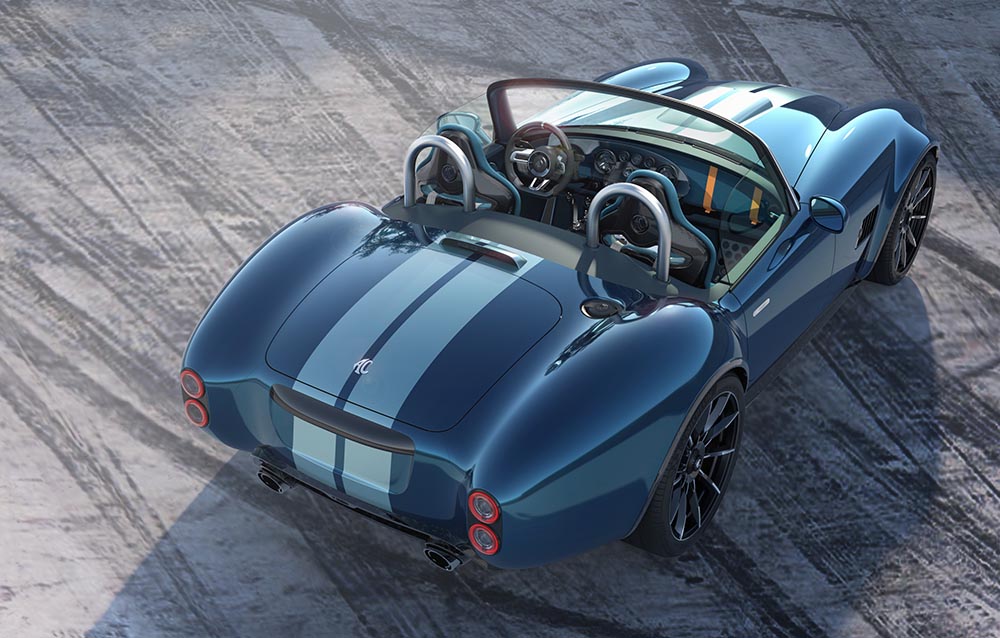 Unter der kohlefastervstärkten Außenhaut der Cobra GT Roadster steckt ein neues Alu-Spaceframe-Chassis.