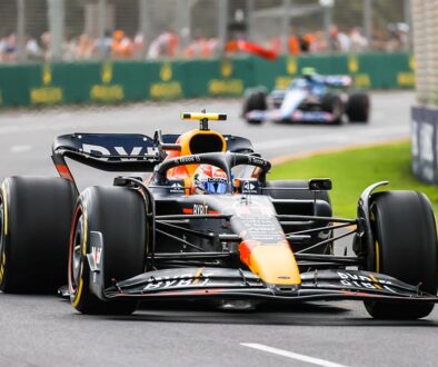 MELBOURNE, AUSTRALIA - APRIL 9: Sergio Perez of Mexico drives the number 11 Oracle Red Bull Racing RB18 during practice at the 2022 Australian Grand Prix