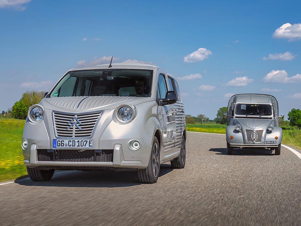 Der Berlingo Fourgonnette weckte mit seinem speziellen Styling Erinnerungen an Citroens Lieferwagenlegende 2CV Fourgonette