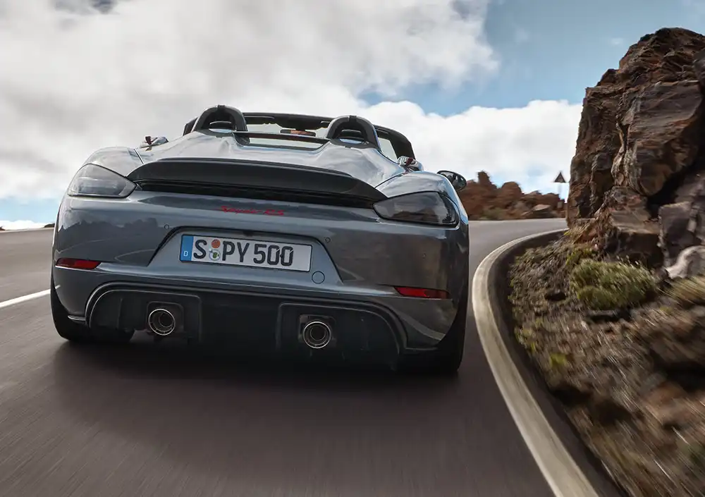 Aerodynamisch optimiert: Das Heck des 718 Spyder RS.