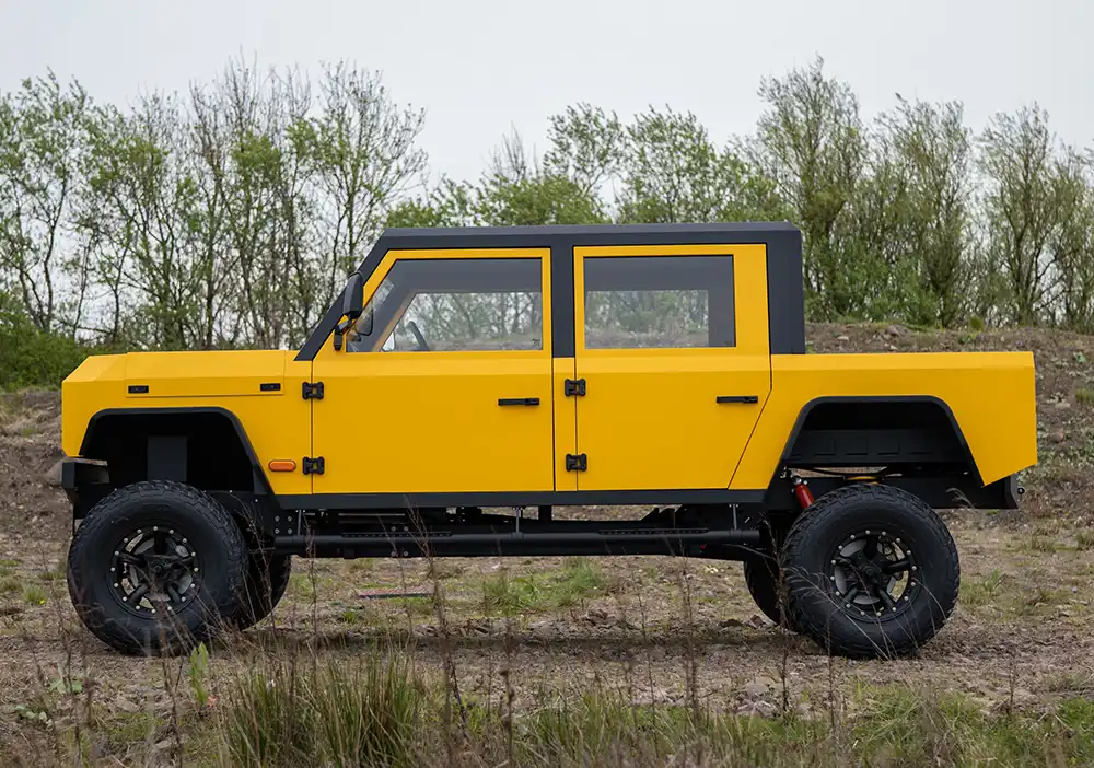 Der normale MK_1 bietet hinter der Fahrgastzelle ein geschlossenes Gepäckabteil. Beim Pick-up ist dieses nach oben hin offen.