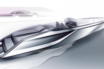 Porsche und Frauscher entwickeln eine Elektro-Yacht, die den Antrieb des kommenden Elektro-Macan sowie einen von Porsche designten Steuerstand bekommt. Foto: Porsche
