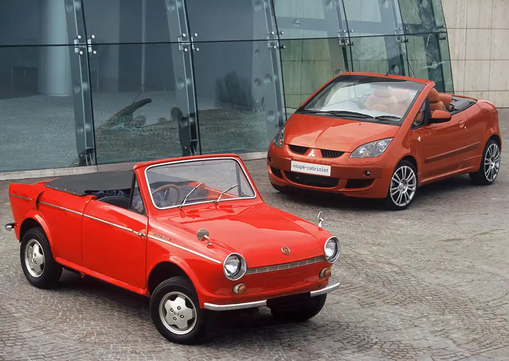 Ein Mitsubishi Colt 600 Cabriolet sorgte 1962 für Furore als Frischluftmodell im italienischen Stil, allerdings kam es nicht zur Großserienproduktion.