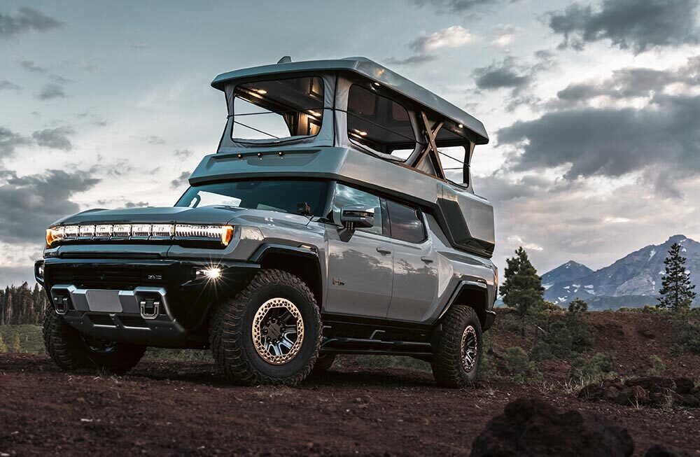 Mit einem maßgeschneiderten Ausbau von Earthcruiser wird der GMC Hummer EV zum Elektro-Camper