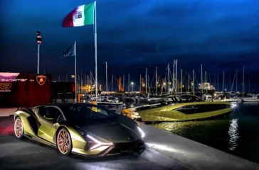 Zusammen mit einer lokalen Luxuswerft hat Lamborghine das erste „Supercar der Meere“ entworfen: die Tecnomar Lamborghini 63. Foto: Lamborghini