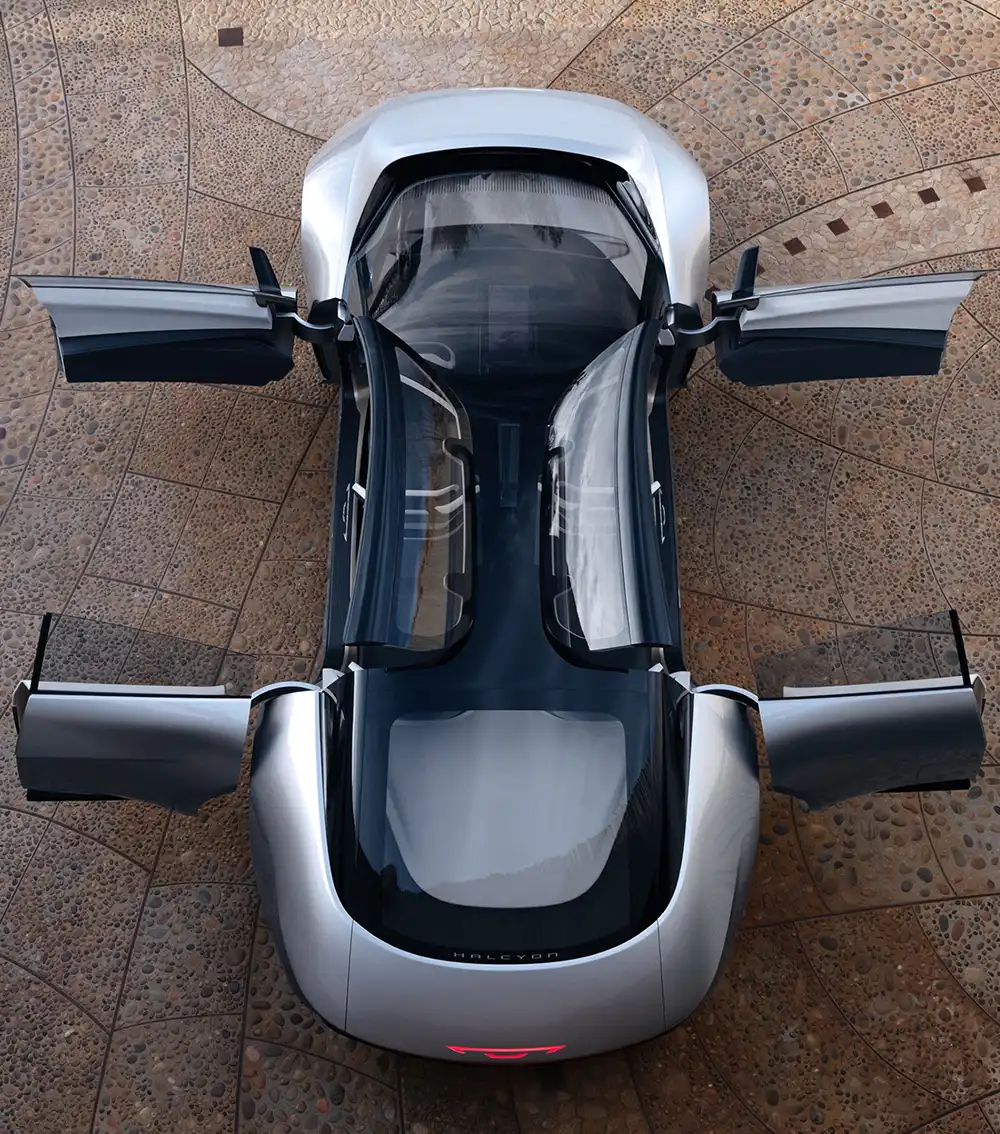 Wie es sich für ein Konzeptauto gehört, bietet der Beim Chrysler Halcyon ein spektakuläres Türkonzept. 