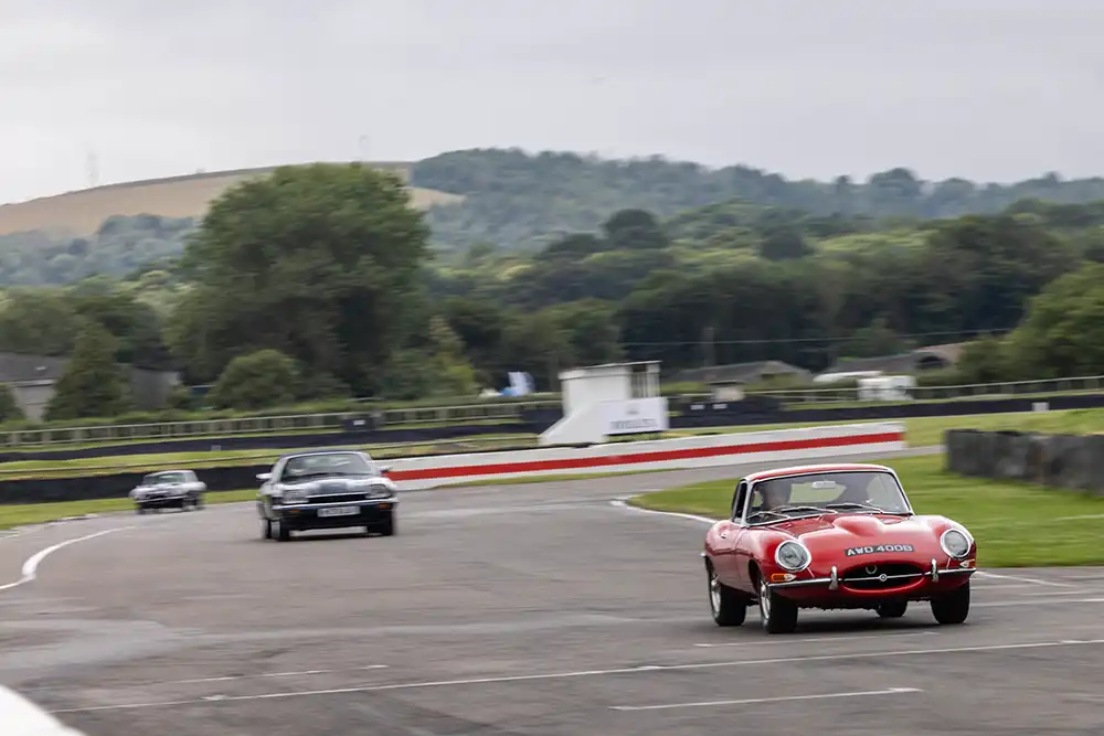 Neben dem E-Type waren auch einige andere Jaguar-Klassiker auf dem Goodwood Circuit unterwegs.