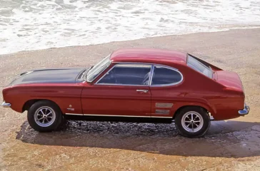 Der Erfinder des europäischen Pony-Cars – Der erste Capri fuhr 1969 in die Ford-Verkaufsräume. Foto: Ford