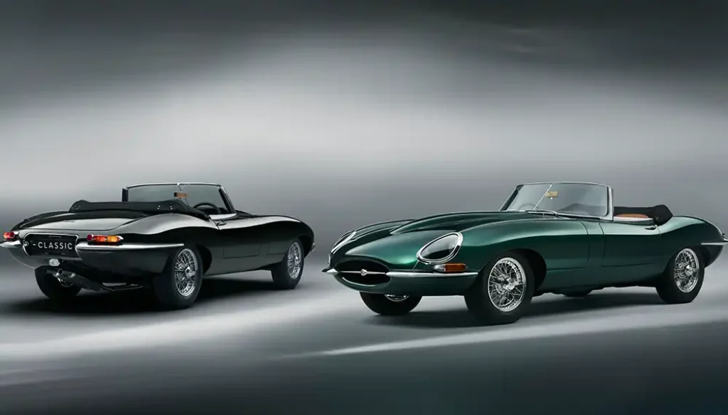 Jaguar Classic hat zwei alte E-Type Cabriolets neu aufgebaut. Foto: Jaguar