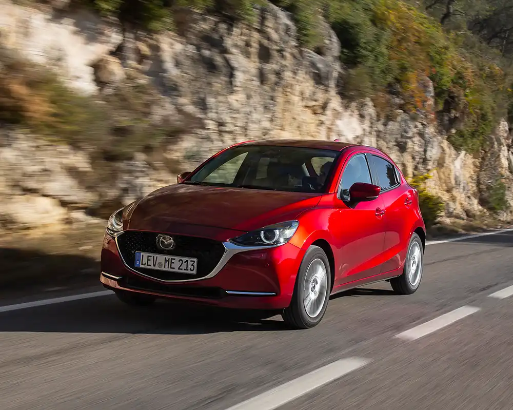 Auch der Mazda2 musste seinen Hut nehmen. Foto: Mazda