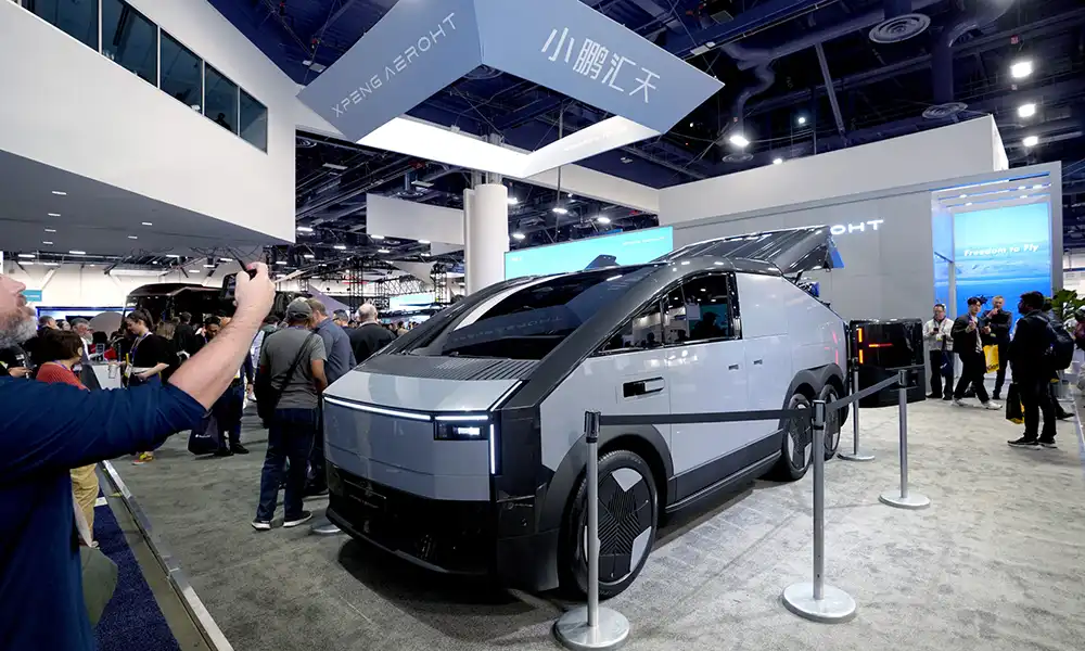 Der Land Aircraft Carrier erinnert optisch ein wenig an Teslas Cybertruck. Foto: Xpeng