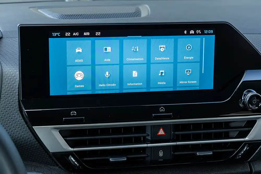 Das Infotainmentsystem überzeugt mit seinem aufgeräumten Menu. Foto: Citroen