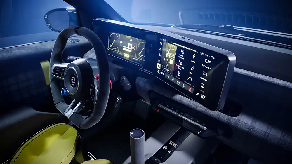 Das Cockpit des Renault 5 Turbo 3E ist digital ausstaffiert. Foto: Renault