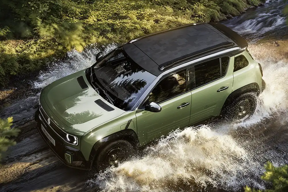 Ein Dual-Motor-Antrieb versorgt den Savane 4x4 zudem mit Allradtraktion. Foto: Renault