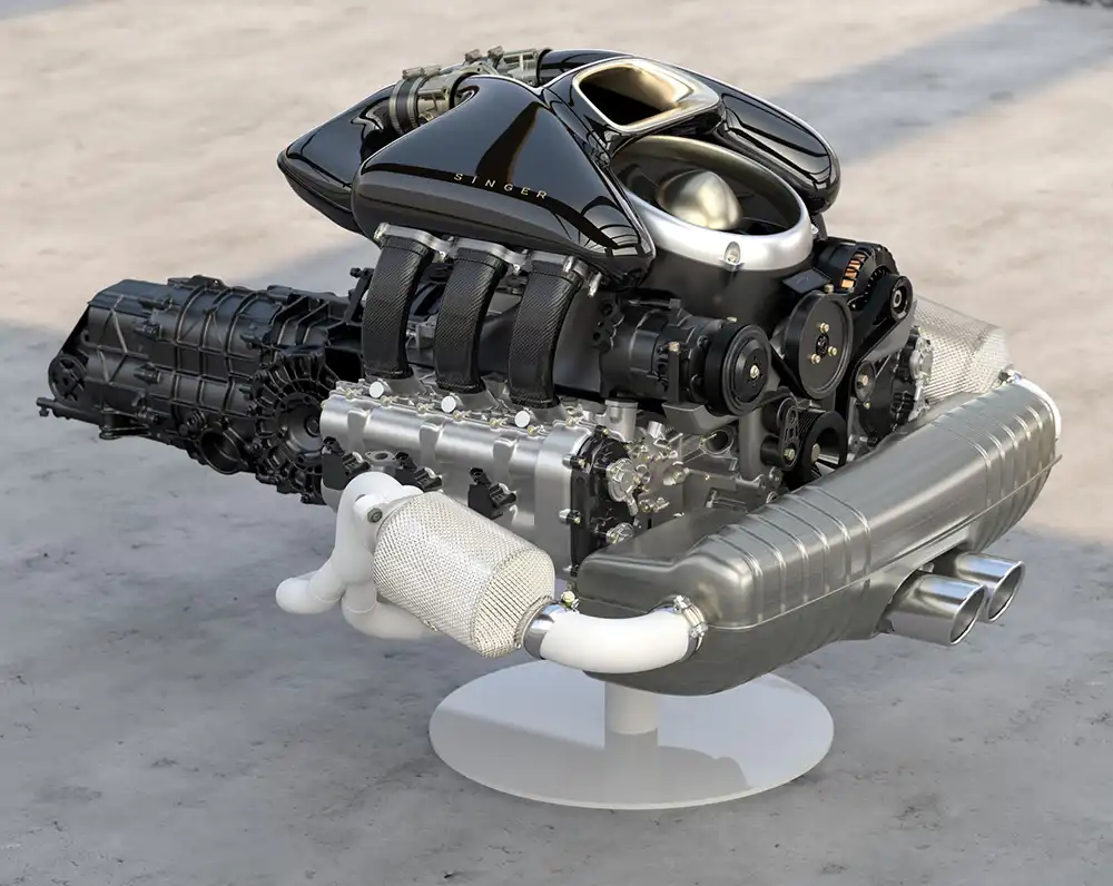 Mit großem Aufwand wird der Motor modernisiert und auf mehr Leistung getrimmt. Foto: Singer Vehicle Design