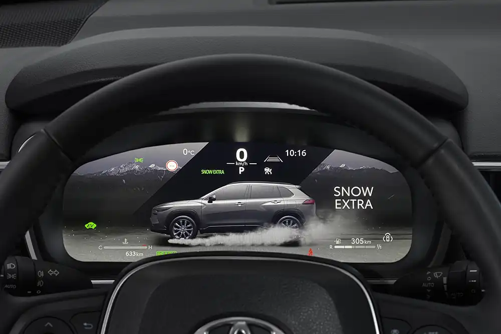 Snow Extra heißt ein neuer Fahrmodus für die Allradversion. Foto: Toyota