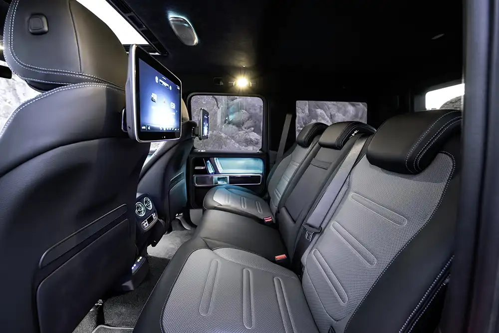 Fondgäste genießen im G 580 EQ gehobenen Komfort. Foto: Merceds-Benz
