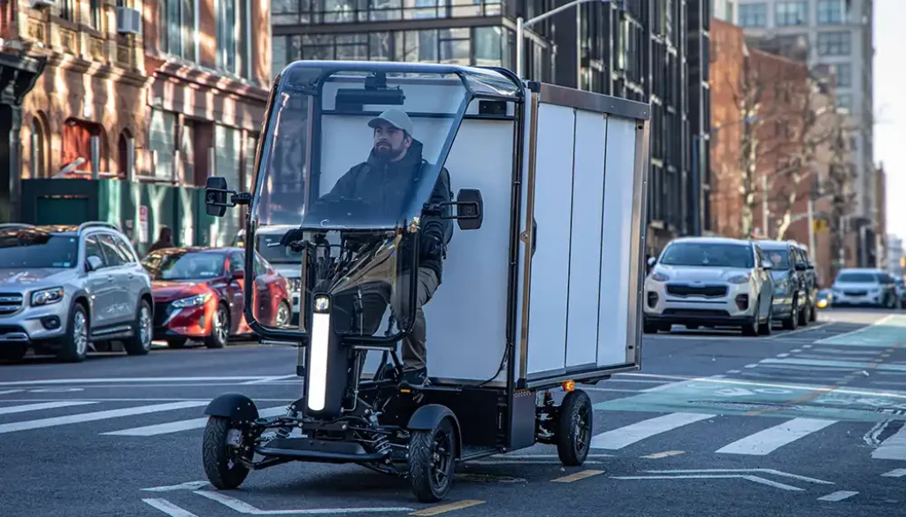 Noch Fahrrad oder duch schon ein Van? Das eQuad von Hondas neuer Marke Fastport weist Eigenschaften beider Welten auf. Foto: Honda